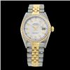 Image 2 : Rolex Men's Two Tone 14K Gold/SS, QuickSet, Diamond Dial & Diamond Bezel - REF-557K7T