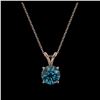 Image 3 : 1.01 ctw Intense Blue Diamond Necklace 10K Rose Gold - REF-111X2R - SKU:36766
