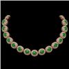 101.75 ctw Jade & Diamond Necklace 14K Rose Gold - REF-2594F5N - SKU:46120