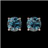 1 ctw Intense Blue Diamond Stud Earrings 10K Rose Gold - REF-87M2F - SKU:33056