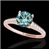 Image 1 : 2 ctw SI Fancy Blue Diamond Solitaire Ring 10K Rose Gold - REF-238V6Y - SKU:34859