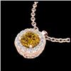 Image 2 : 1.10 ctw Intense Fancy Yellow Diamond Art Deco Necklace 18K Rose Gold - REF-167M6F - SKU:38002