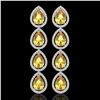 9.2 ctw Fancy Citrine & Diamond Halo Earrings 10K White Gold - REF-172H7M - SKU:41324
