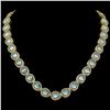 41.6 ctw Aquamarine & Diamond Halo Necklace 10K Yellow Gold - REF-896F4N - SKU:41212