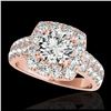 2.5 ctw H-SI/I Diamond Solitaire Halo Ring 10K Rose Gold - REF-211K4W - SKU:33644