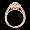 Image 2 : 2.5 ctw H-SI/I Diamond Solitaire Halo Ring 10K Rose Gold - REF-211K4W - SKU:33644