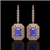 Image 1 : 11.66 ctw Tanzanite & Diamond Earrings 14K Rose Gold - REF-484M7F - SKU:43398