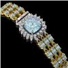 Image 2 : 23.78 ctw Aquamarine & Diamond Bracelet 14K Yellow Gold - REF-306M9F - SKU:45904