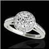 Image 1 : 1.45 ctw H-SI/I Diamond Solitaire Halo Ring 10K White Gold - REF-197M7F - SKU:33796