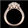 Image 1 : 1.81 ctw VS/SI Diamond Art Deco 3 Stone Ring 18K Rose Gold - REF-225M2F - SKU:37146