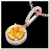 2 ctw Citrine & VS/SI Diamond Necklace 14K Rose Gold - REF-44Y7X - SKU:23193