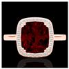 Image 1 : 3 ctw Garnet & VS/SI Diamond Ring 14K Rose Gold - REF-43Y6X - SKU:22844