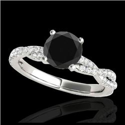 1.25 ctw VS Black Diamond Solitaire Ring 10K White Gold - REF-41F2N - SKU:35235