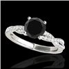 1.25 ctw VS Black Diamond Solitaire Ring 10K White Gold - REF-41F2N - SKU:35235