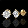 Image 2 : 2 ctw VS/SI Diamond Solitaire Art Deco Stud Earrings 18K Yellow Gold - REF-591M2F - SKU:37306