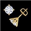 Image 3 : 2 ctw VS/SI Diamond Solitaire Art Deco Stud Earrings 18K Yellow Gold - REF-591M2F - SKU:37306