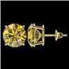 Image 2 : 5 ctw Intense Yellow Diamond Stud Earrings 10K Yellow Gold - REF-1380H2M - SKU:33152
