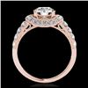 Image 2 : 1.75 ctw H-SI/I Diamond Solitaire Halo Ring 10K Rose Gold - REF-135A2V - SKU:34451