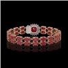 Image 3 : 19.85 ctw Ruby & Diamond Bracelet 14K Rose Gold - REF-213R3K - SKU:45597
