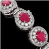 Image 3 : 49.17 ctw Ruby & Diamond Bracelet 14K White Gold - REF-1369F3N - SKU:43712