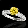 Image 1 : 1.60 ctw SI/I Fancy Intense Yellow Diamond Ring 10K White Gold - REF-197W7H - SKU:34923
