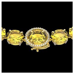 175 ctw Citrine & VS/SI Diamond Halo Necklace 14K Yellow Gold - REF-483F6N - SKU:22293