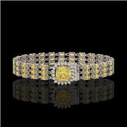 25.15 ctw Citrine & Diamond Bracelet 14K White Gold - REF-242H5M - SKU:45920