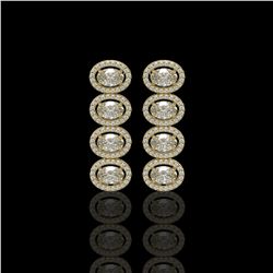 5.33 ctw Oval Diamond Earrings 18K Yellow Gold - REF-736F8N - SKU:42766