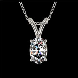 0.50 ctw VS/SI Oval Diamond Necklace 10K White Gold - REF-79Y5X - SKU:33163