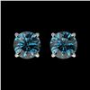 Image 1 : 1.03 ctw Intense Blue Diamond Stud Earrings 10K White Gold - REF-87Y2X - SKU:36590