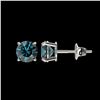 Image 2 : 1.03 ctw Intense Blue Diamond Stud Earrings 10K White Gold - REF-87Y2X - SKU:36590