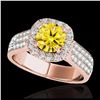 Image 1 : 1.80 ctw SI/I Fancy Intense Yellow Diamond Ring 10K Rose Gold - REF-211W4H - SKU:34068