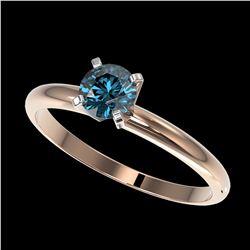 0.50 ctw Intense Blue Diamond Ring 10K Rose Gold - REF-58V5Y - SKU:32862