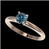 Image 1 : 0.50 ctw Intense Blue Diamond Ring 10K Rose Gold - REF-58V5Y - SKU:32862