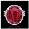 Image 1 : 12 ctw Ruby & VS/SI Diamond Ring 18K White Gold - REF-143F6N - SKU:20965