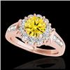 Image 1 : 1.90 ctw SI/I Fancy Intense Yellow Diamond Ring 10K Rose Gold - REF-216R8K - SKU:34300