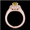 Image 2 : 1.90 ctw SI/I Fancy Intense Yellow Diamond Ring 10K Rose Gold - REF-216R8K - SKU:34300