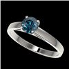 Image 1 : 0.73 ctw Intense Blue Diamond Ring 10K White Gold - REF-70N5A - SKU:36485