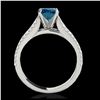 Image 2 : 1.45 ctw SI Blue Diamond Solitaire Ring 10K White & Rose Gold - REF-130M9F - SKU:35283