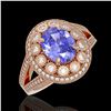 Image 1 : 4.76 ctw Tanzanite & Diamond Ring 14K Rose Gold - REF-178N5A - SKU:43584