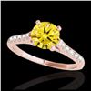 Image 1 : 1.45 ctw SI/I Fancy Intense Yellow Diamond Ring 10K Rose Gold - REF-231A8V - SKU:34987