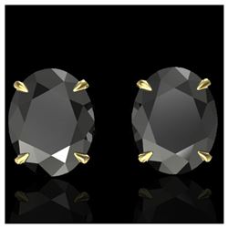 10 ctw Black VS/SI Diamond Stud Earrings 18K Yellow Gold - REF-218F2N - SKU:21656