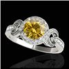 Image 1 : 1.33 ctw SI/I Fancy Intense Yellow Diamond Ring 10K White Gold - REF-132X3R - SKU:33812