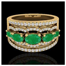 2.25 ctw Emerald & VS/SI Diamond Ring 10K Yellow Gold - REF-80M2F - SKU:20801