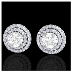 2 ctw VS/SI Diamond Stud Earrings 18K White Gold - REF-263V6Y - SKU:21470