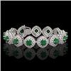 37.35 ctw Emerald & Diamond Bracelet 14K White Gold - REF-956N7A - SKU:44144