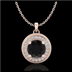 1.25 ctw Fancy Black Diamond Art Deco Stud Necklace 18K Rose Gold - REF-89X3R - SKU:38018
