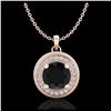 1.25 ctw Fancy Black Diamond Art Deco Stud Necklace 18K Rose Gold - REF-89X3R - SKU:38018
