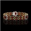 Image 1 : 16.47 ctw Garnet & Diamond Bracelet 14K Yellow Gold - REF-163K6W - SKU:44272