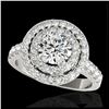 Image 1 : 3 ctw H-SI/I Diamond Solitaire Halo Ring 10K White Gold - REF-321V7Y - SKU:34220
